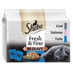 Sheba Sheba Fine Collection Cod Salmon Tuna Adult Wet Cat Food pet food packaging